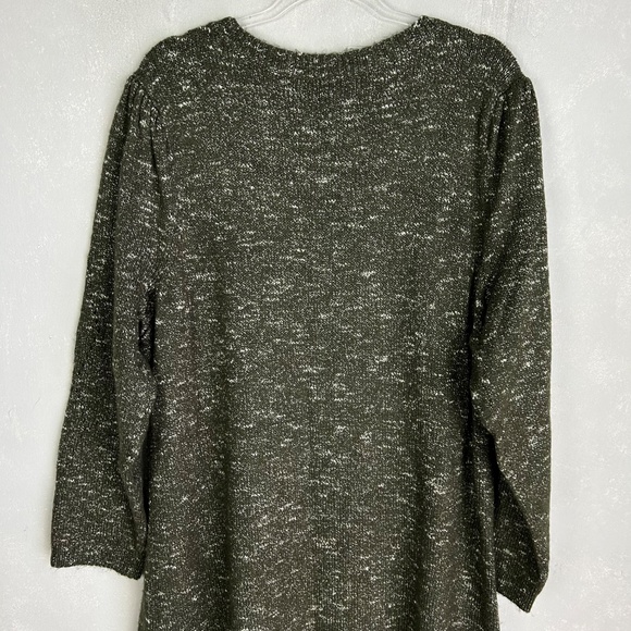 Talbots plus size 3X shift sweater dress midi pointelle knit green NEW - Picture 7 of 10